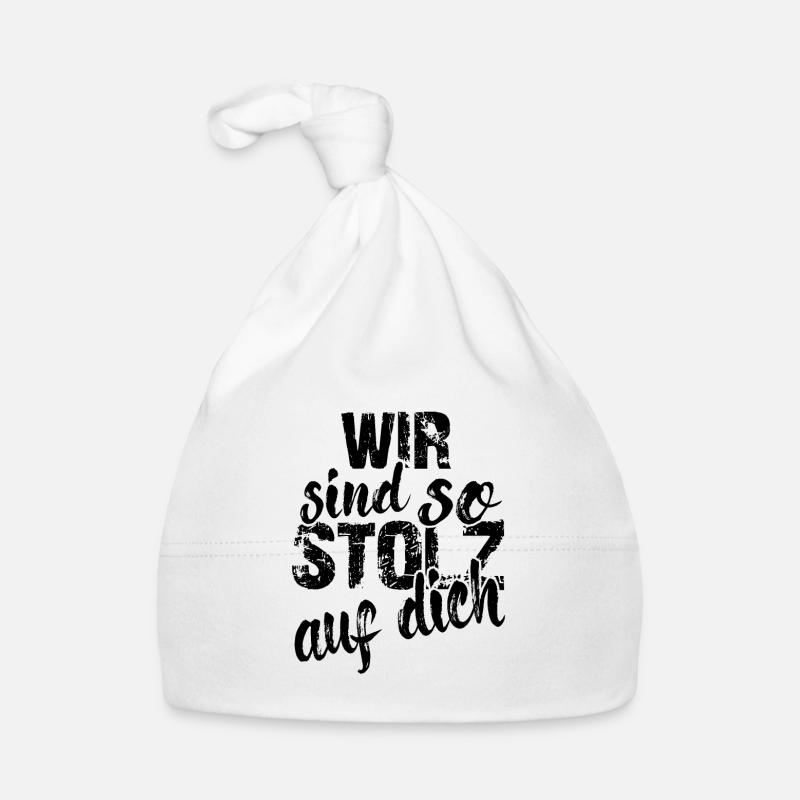 Wir sind so stolz auf dich Spruch Anerkennung Baby Bio-Mütze
