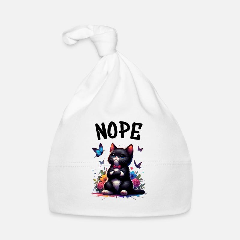 Chat drôle de dicton non pour les amoureux des chats Bonnet bio Bébé