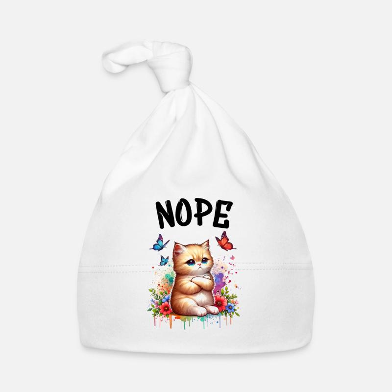 Chat drôle de dicton non pour les amoureux des chats Bonnet bio Bébé