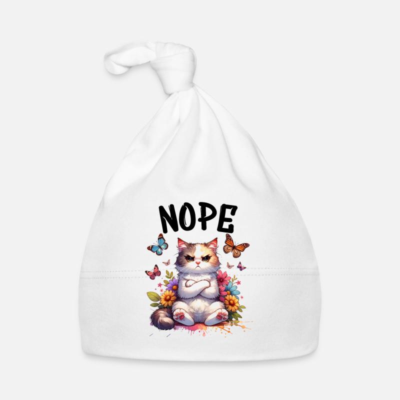Chat drôle de dicton non pour les amoureux des chats Bonnet bio Bébé