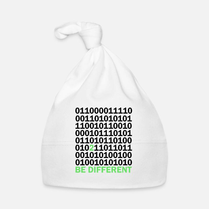 Be Different Binary Code Nerd Gift Organic Baby Cap