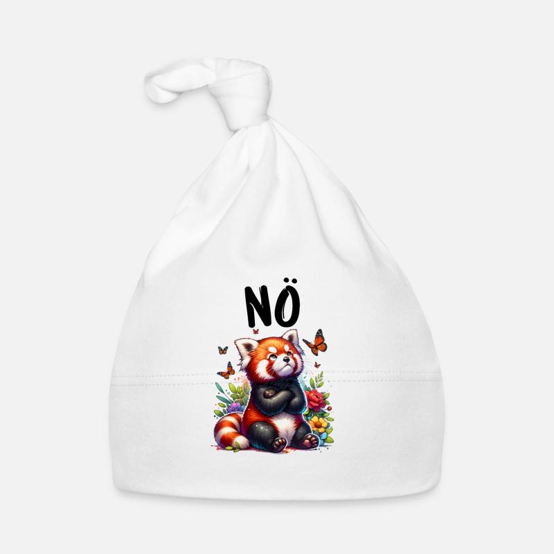 Panda roux Drôle de dicton Nope Renard de Feu Bonnet bio Bébé
