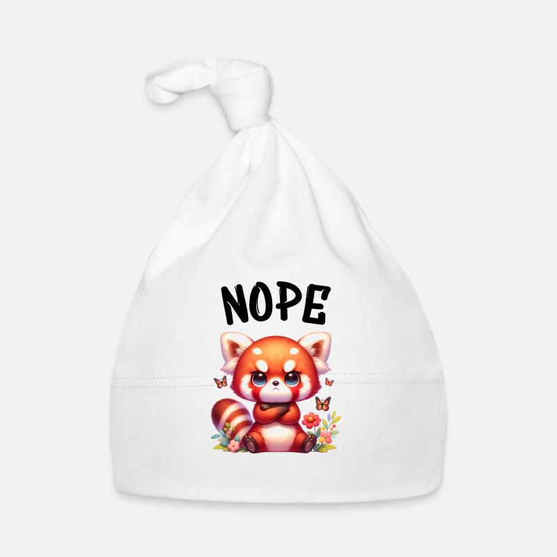 Panda roux Drôle de dicton Nope Renard de Feu Bonnet bio Bébé