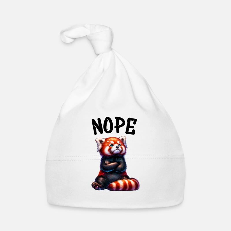 Roter Panda Lustiger Spruch Nope Feuerfuchs Baby Bio-Mütze