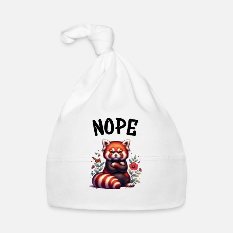 Panda roux Drôle de dicton Nope Renard de Feu Bonnet bio Bébé