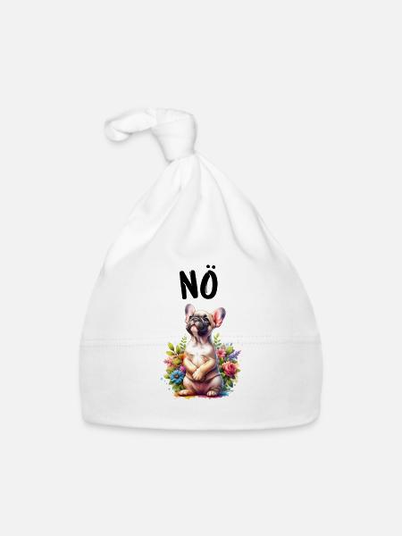 French Bulldog Saying Nope Dog Lover - Organic Baby Cap - white - Front