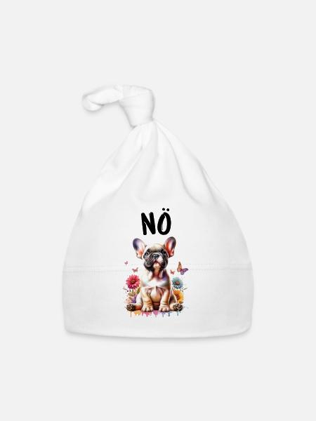 French Bulldog Saying Nope Dog Lover - Organic Baby Cap - white - Front