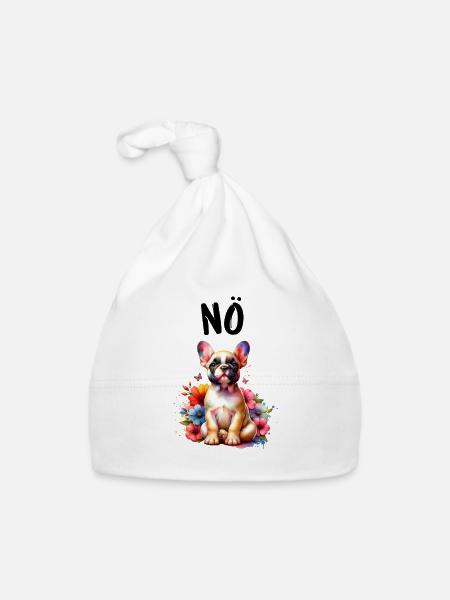 French Bulldog Saying Nope Dog Lover - Organic Baby Cap - white - Front