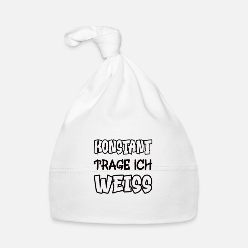 Constantly I wear white saying color white Organic Baby Cap