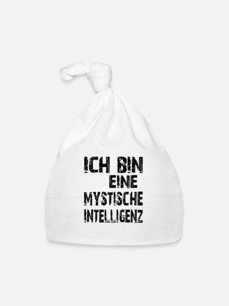 KI Spruch Ich bin eine mystische Intelligenz - Baby Bio-Mütze - Weiß - Vorne