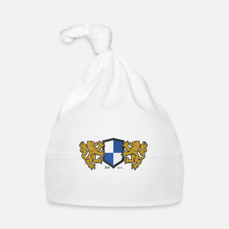 lion crest blue white Organic Baby Cap