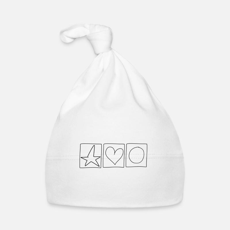Star Circle Heart Square Shapes Organic Baby Cap