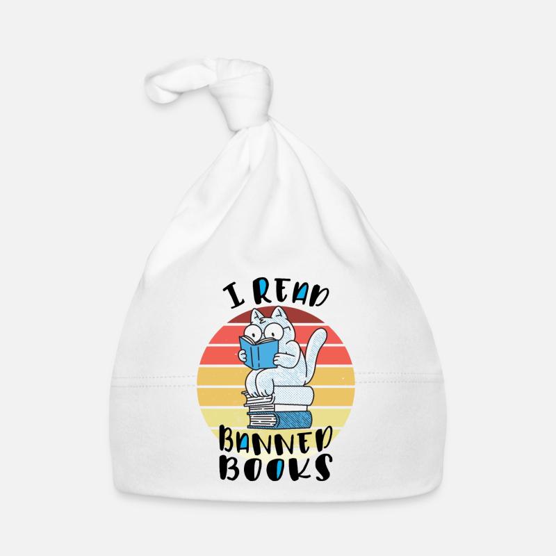 I read banned books Cat Organic Baby Cap