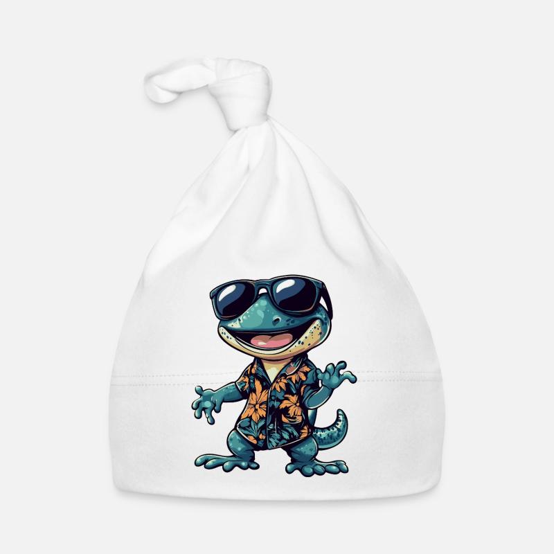 lézard bande dessinée drôle d’été Bonnet bio Bébé