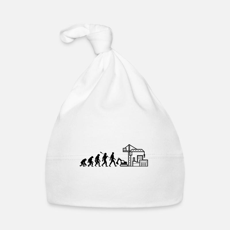 Evolution - Baustelle - Bauarbeiter Baby Bio-Mütze