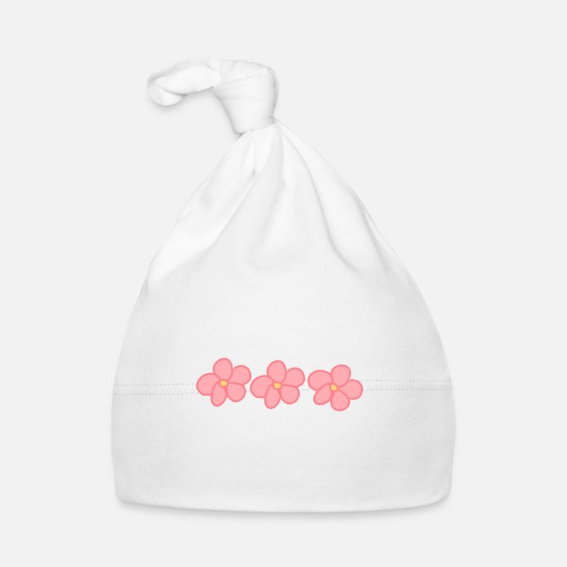 Trois fleurs fleur plante rose forme Bonnet bio Bébé