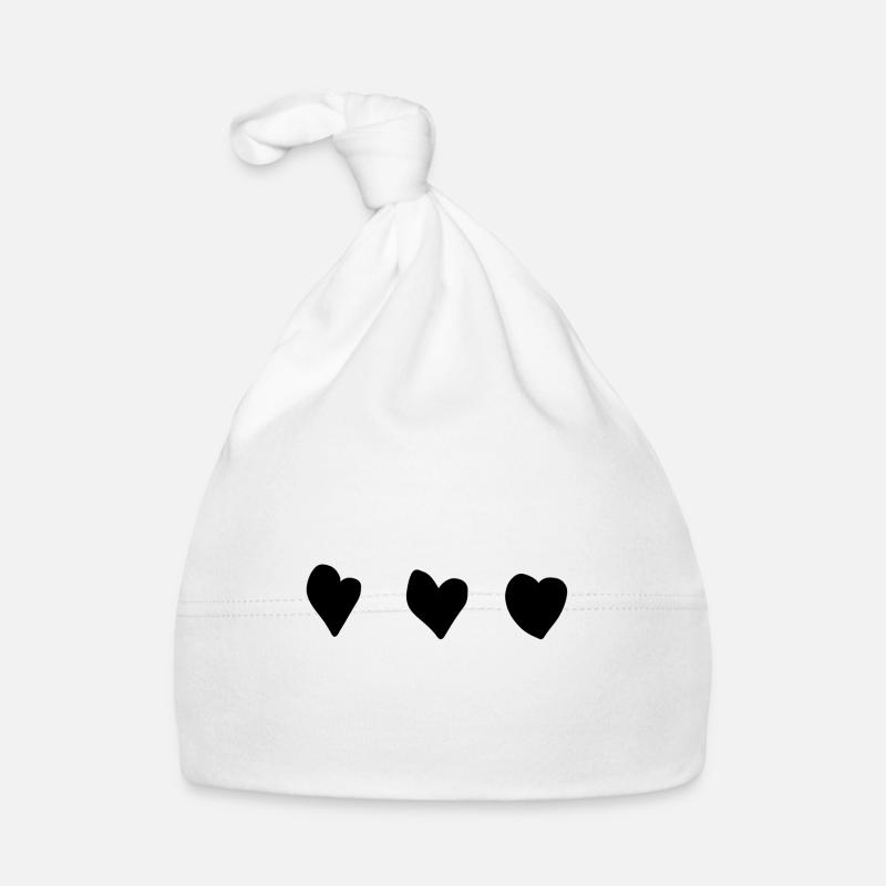 Trois Coeurs En Forme Coeur Bonnet bio Bébé