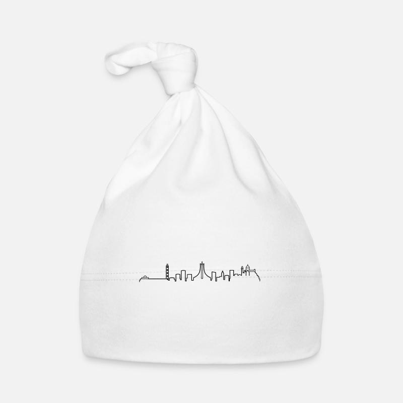Algiers Skyline - Organic Baby Cap - white