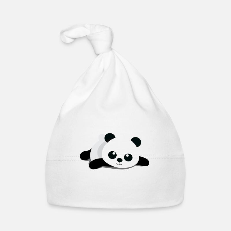 Dessin animé panda couché Bonnet bio Bébé