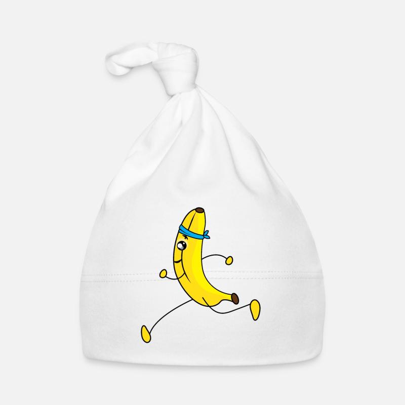 Dessin animé de banane en cours d'exécution Bonnet bio Bébé