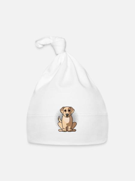Wenn mein Labrador Retriver nicht kommen kann, komme ich nicht - Baby Bio-Mütze - Weiß - Vorne
