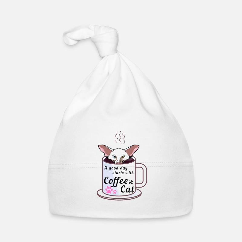 Ein guter Tag beginnt mit einem Kaffee und einem orientalischen Kurzfilm Baby Bio-Mütze