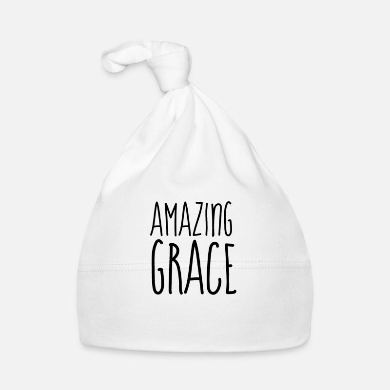 Amazing Grace - Citations chrétiennes - Bonnet bio Bébé - blanc