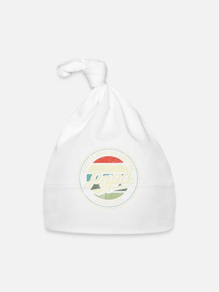 Meilleur papa fête des pères papa papa papa rétro cadeau - Bonnet bio Bébé - blanc - Devant