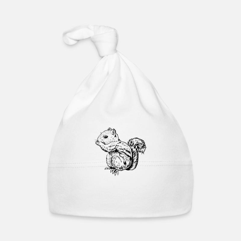 Dessin d’un écureuil rayé Bonnet bio Bébé