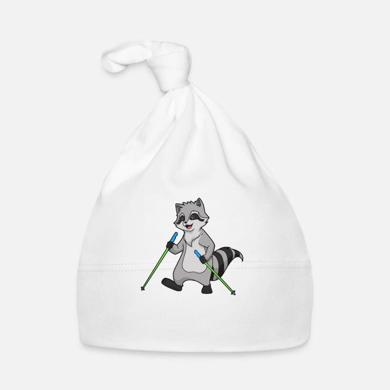 Nordic Walking Comic Waschbär Baby Bio-Mütze