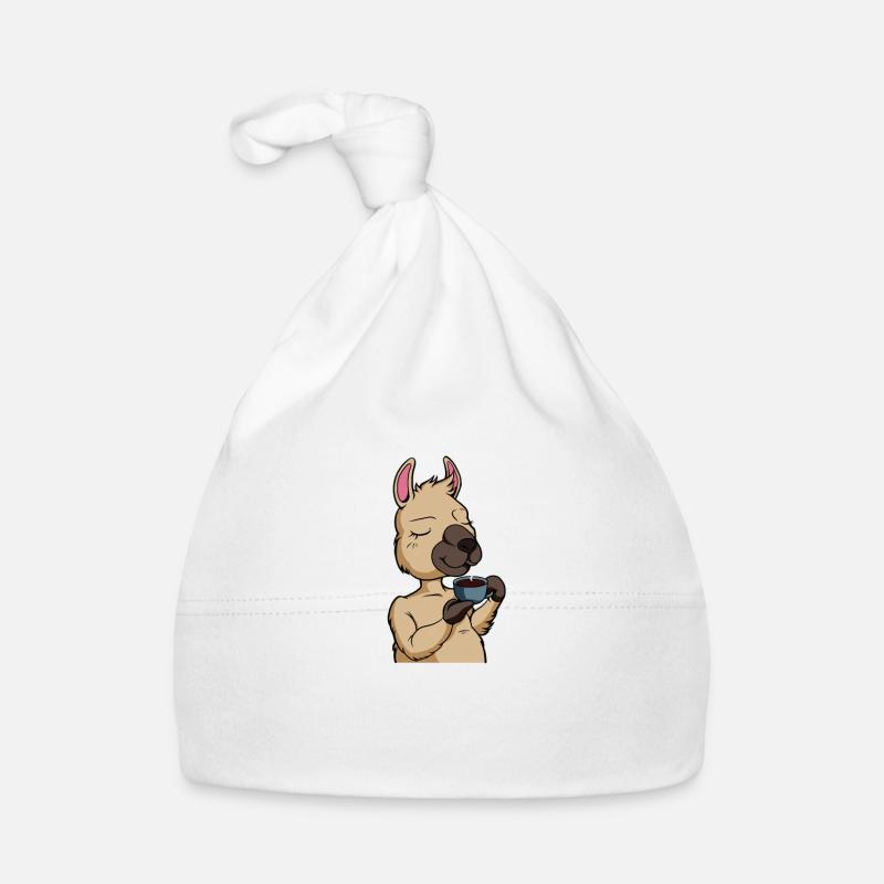 Lama drinks coffee - coffee drinker Organic Baby Cap