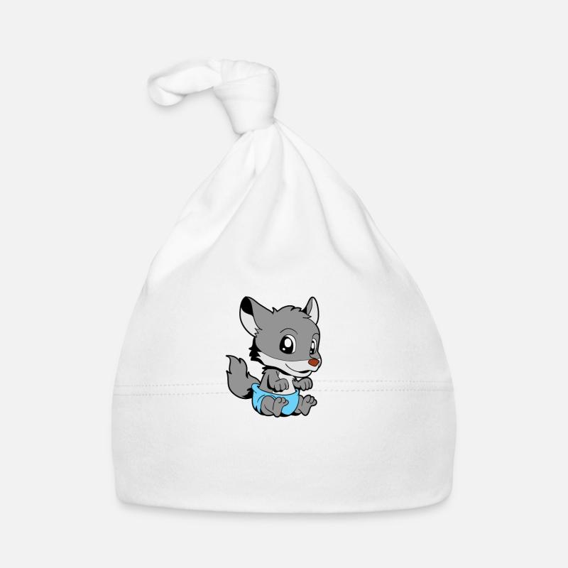 Bébé loup kawaii Bonnet bio Bébé