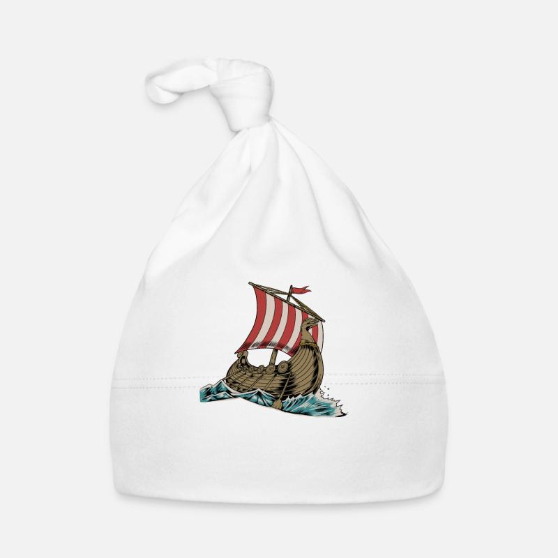 Nordic Drakkar Viking Ship Organic Baby Cap