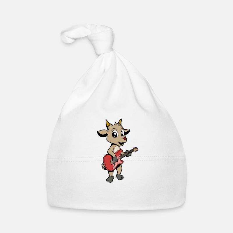 Comic Ziege spielt E-Gitarre Baby Bio-Mütze