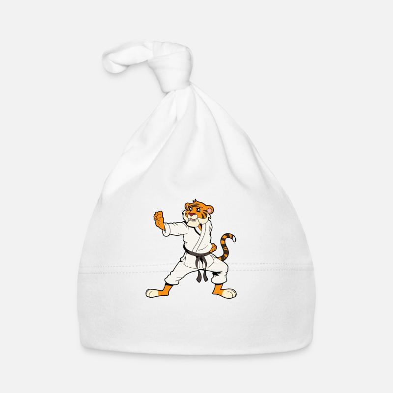 Comic Tiger fait du karaté Bonnet bio Bébé