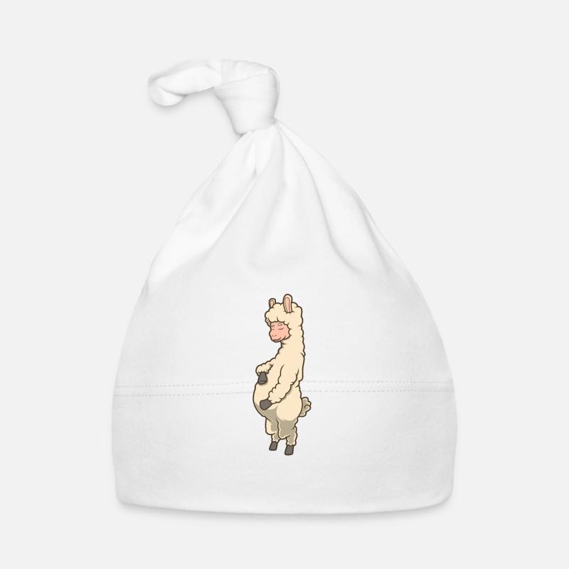 Lama con pancia - Incinta Cappellino ecologico per neonato