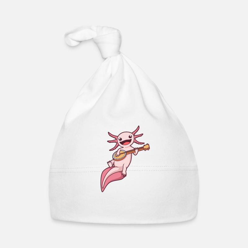 Comic Axolotl plays banjo Organic Baby Cap