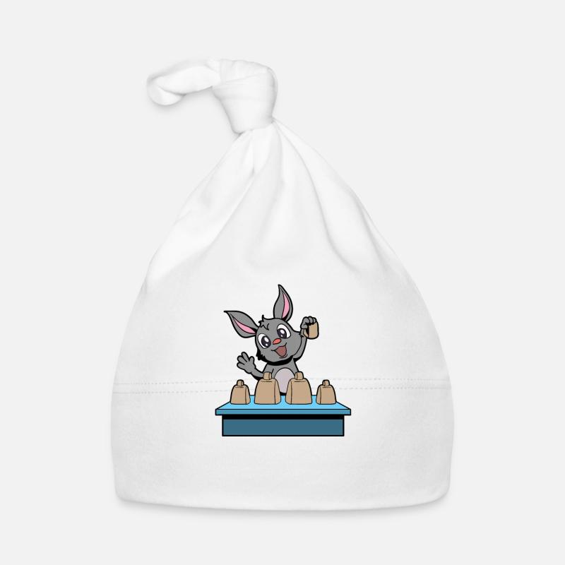 Comic Rabbit joue cowbells Bonnet bio Bébé