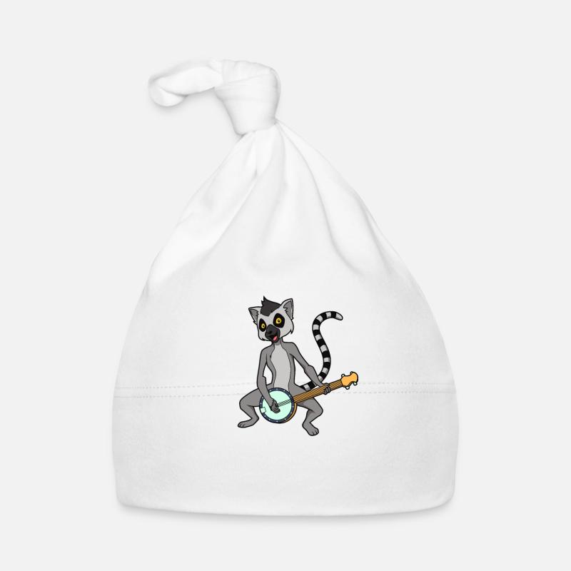 Comic Lemur plays banjo Organic Baby Cap