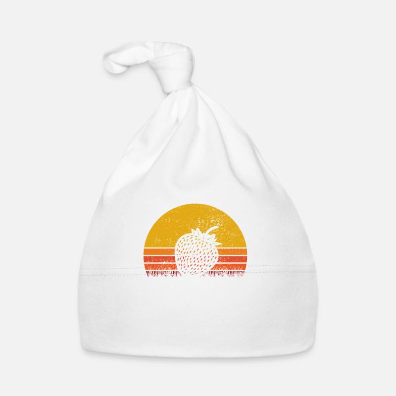 Strawberry Fruit Lover Retro Healthy Idée cadeau Bonnet bio Bébé
