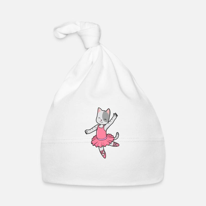 Comic Katze tanzt Ballett - Ballerina Baby Bio-Mütze
