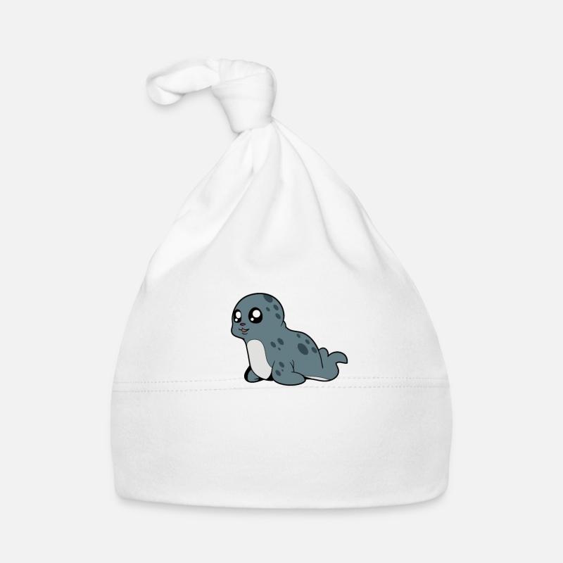 Phoque gris kawaii Bonnet bio Bébé