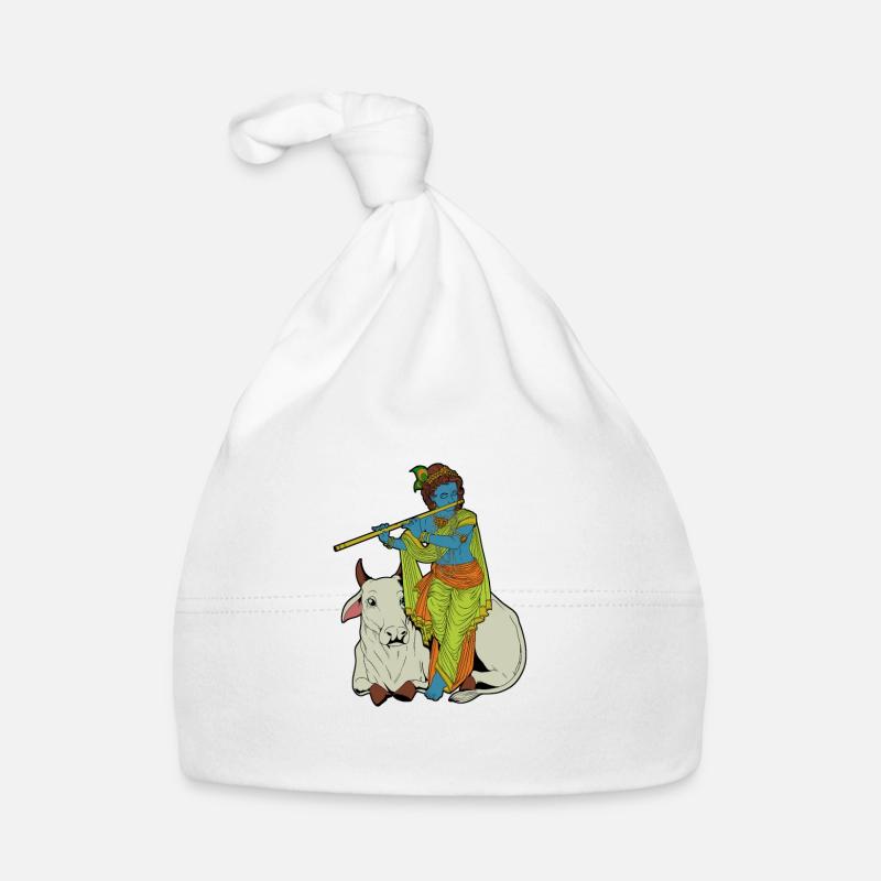 Dieu hindou - le joueur de flûte bleue Krishna Bonnet bio Bébé