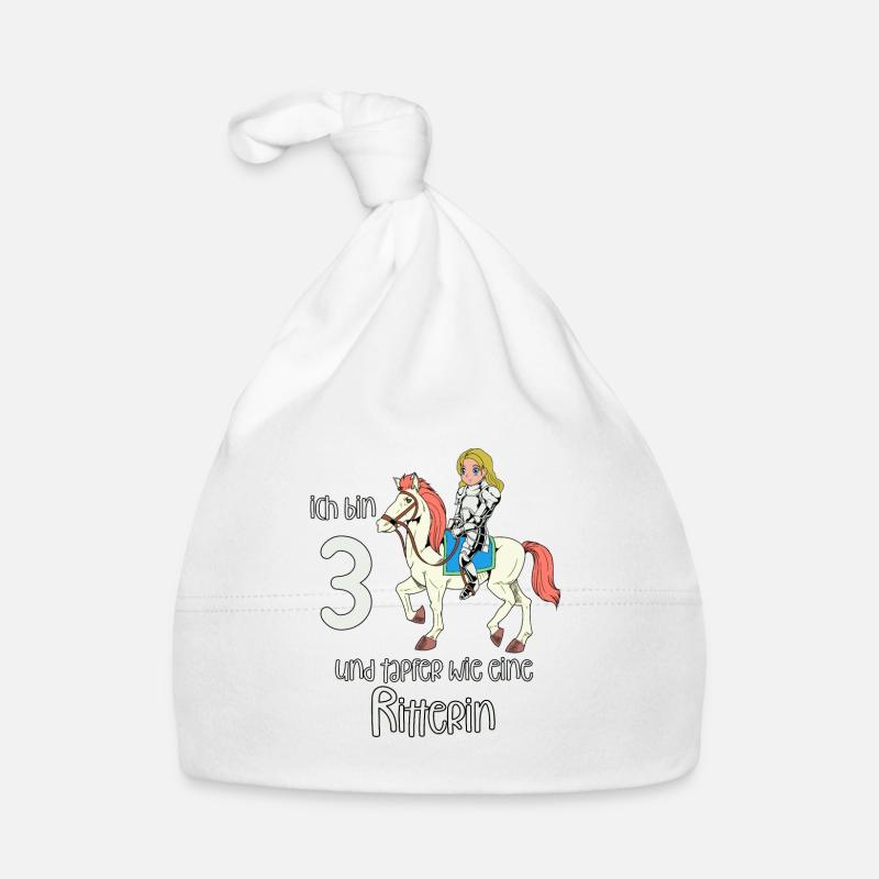 Geburtstagsshirt Ritterin - 3 Geburtstag Mädchen Baby Bio-Mütze