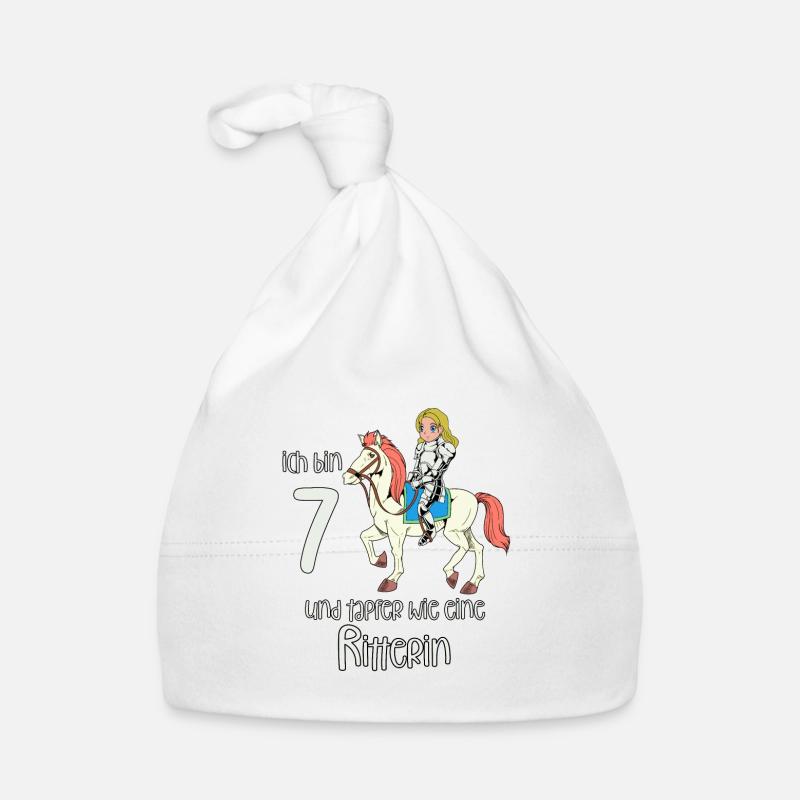 Geburtstagsshirt Ritterin - 7 Geburtstag Mädchen Baby Bio-Mütze