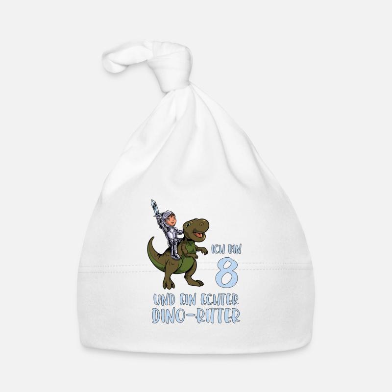 Geburtstagsshirt Dino Ritter - 8 Geburtstag Junge Baby Bio-Mütze