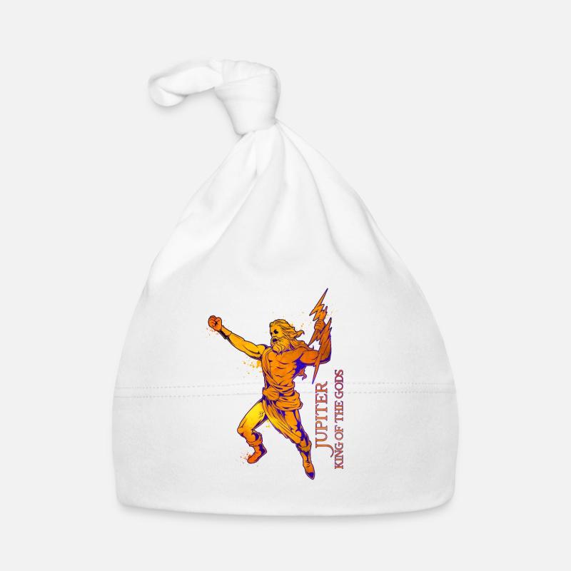 Roi des Dieux - Jupiter - Bonnet bio Bébé - blanc