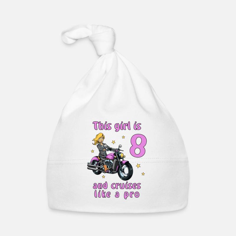 Geburtstagsshirt Motorrad - 8 Geburtstag Mädchen Baby Bio-Mütze