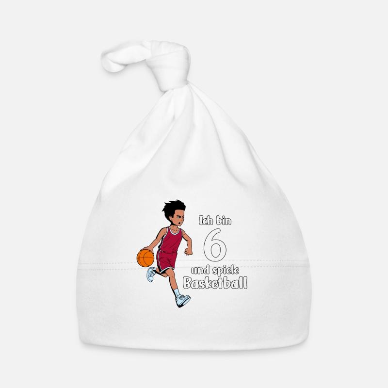 Junge spielt Basketball - Ich bin 6 Jahre Baby Bio-Mütze
