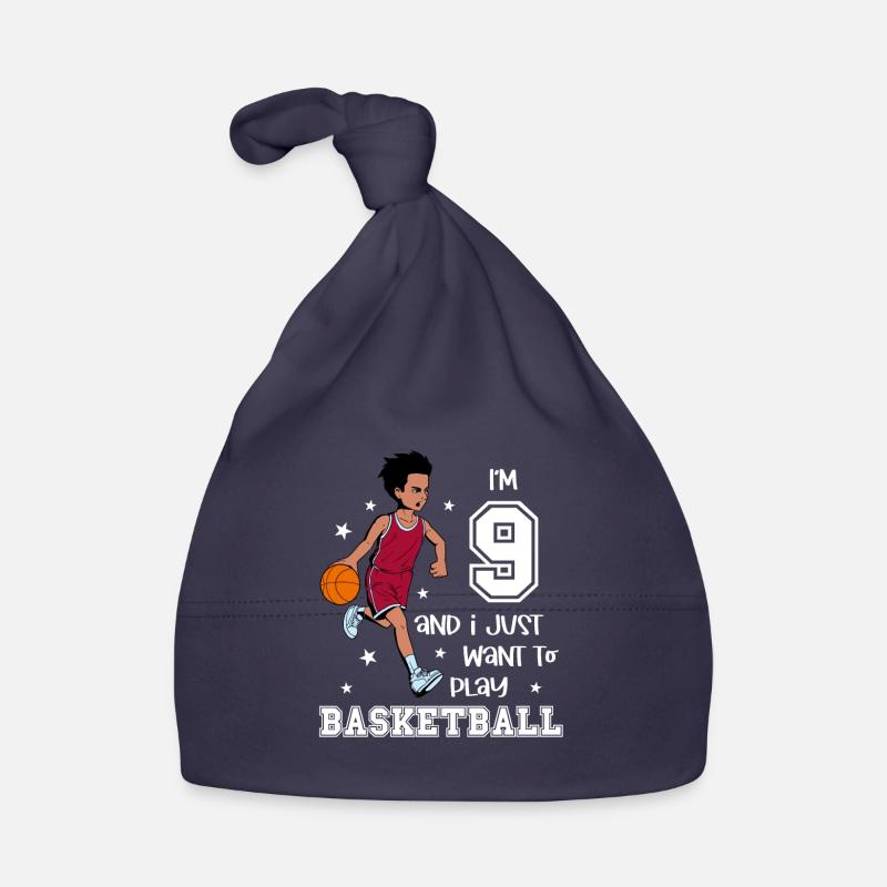 Junge spielt Basketball - Ich bin 9 Baby Bio-Mütze